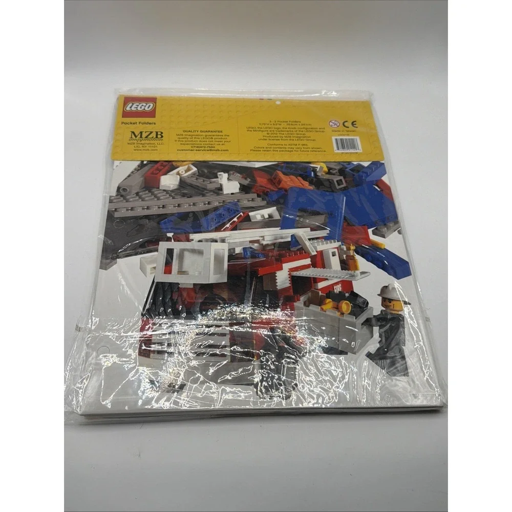LEGO 3 Pack Lego Pocket Folders 2 Stickers Sheets New in Package, 11.75x9.5